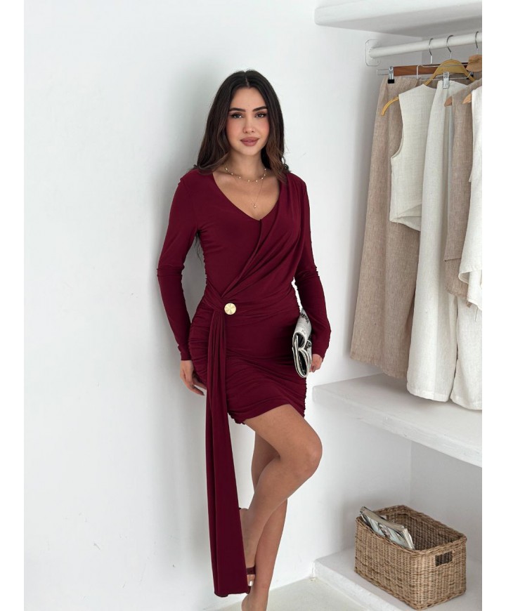 221407 Burgundy DRESS 