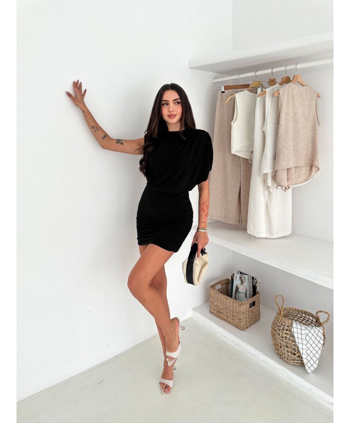 221414 SİYAH ELBİSE SANDY KUMAŞ