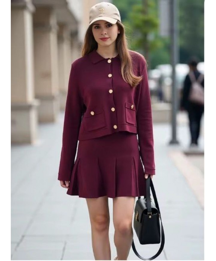 221428 Burgundy SET KNITWEAR