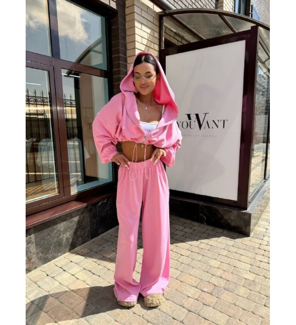 221462 PEMBE EŞOFMAN TAKIM COTTON PEMBE