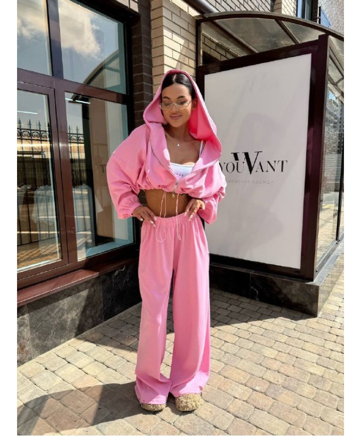 221462 PEMBE EŞOFMAN TAKIM COTTON