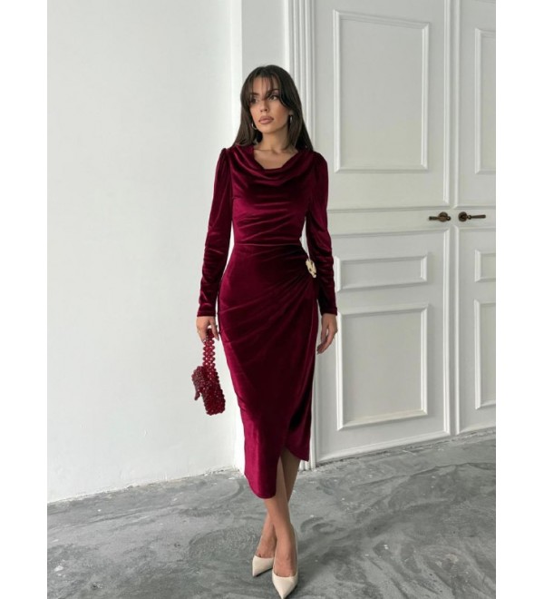 221489 Burgundy DRESS 