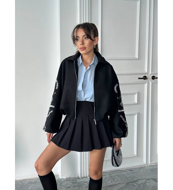 221495 SİYAH MONT-KABAN KAŞE   KUMAŞ  SİYAH