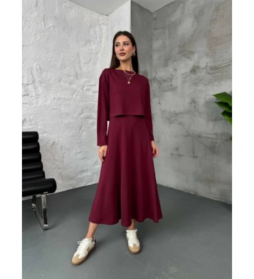 221514 BORDO ELBİSE...