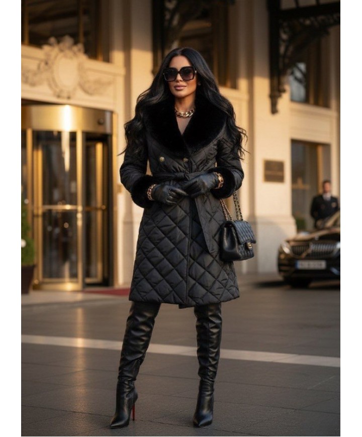 221523 SİYAH MONT-KABAN KAPOTONE KÜRK 