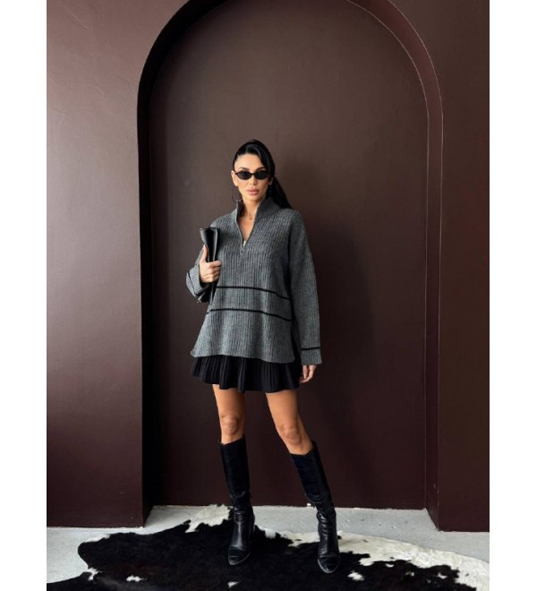 221535 GRİ KAZAK TRİKO GRİ