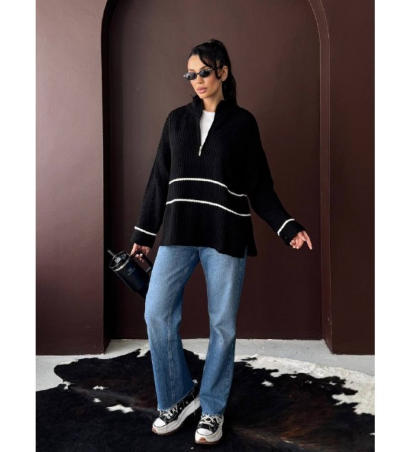 221537 SİYAH KAZAK TRİKO SİYAH