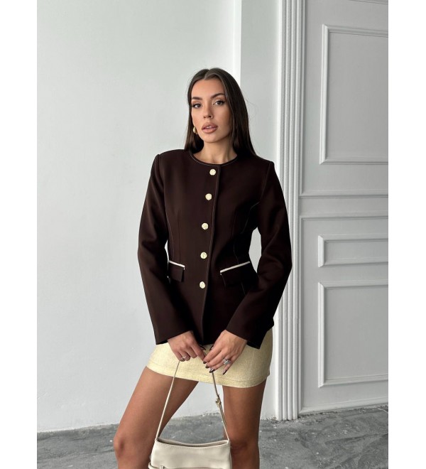 221600 KAHVE CEKET BLAZER KAHVE