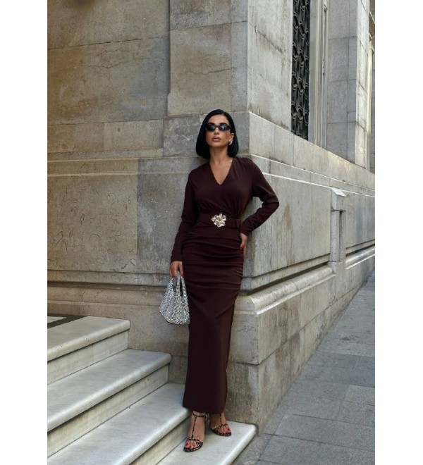 221608 KAHVE ELBİSE KAHVE