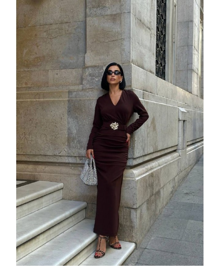 221608 KAHVE ELBİSE