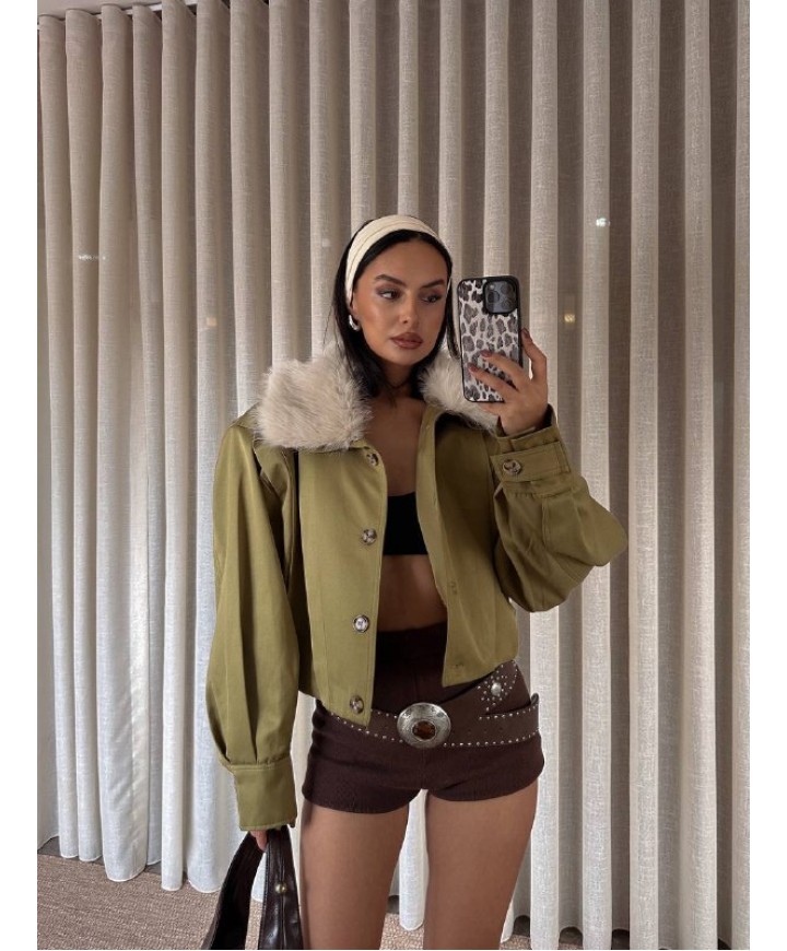 221633 HAKİ MONT-KABAN KÜRKLÜ