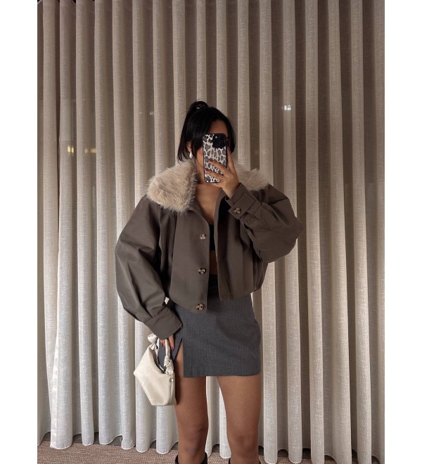 221634 GRİ MONT-KABAN KÜRKLÜ GRİ