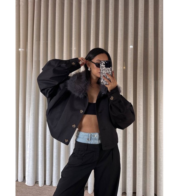 221636 SİYAH MONT-KABAN KÜRKLÜ SİYAH