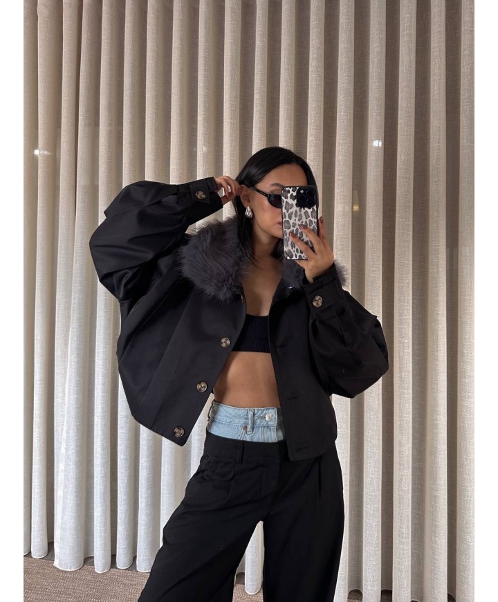 221636 SİYAH MONT-KABAN KÜRKLÜ