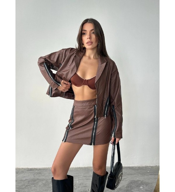 221668 KAHVE TAKIM DERİ KAHVE