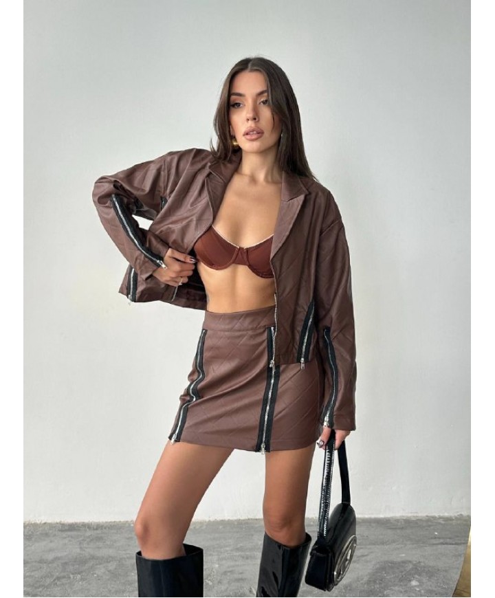 221668 KAHVE TAKIM DERİ