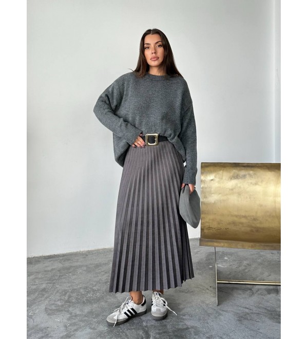 221671 GRİ ETEK SÜET KUMAŞ GRİ