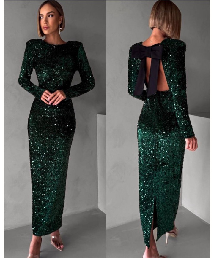 221684 YEŞİL ABİYE PAYET KUMAŞ