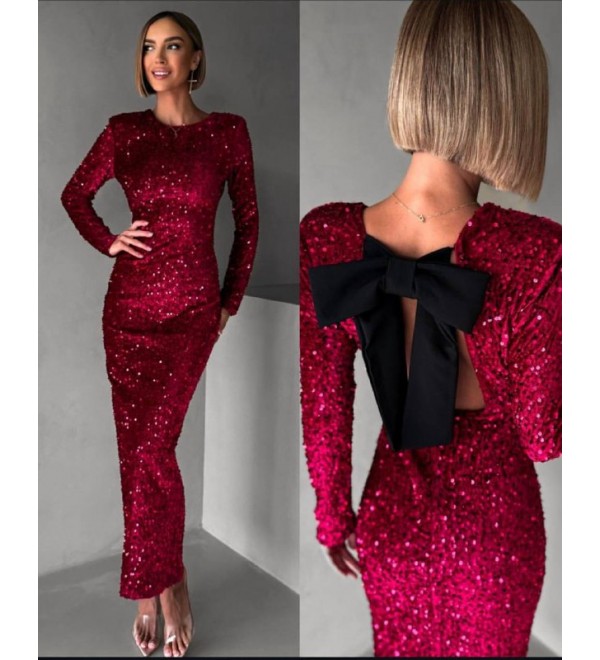 221686 BORDO ABİYE PAYET KUMAŞ BORDO