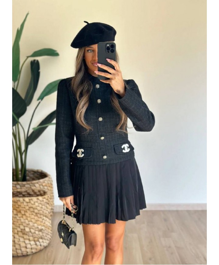 221687 SİYAH ABİYE CHANEL KUMAŞ