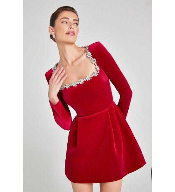 221770 KIRMIZI ABİYE KADİFE KUMAŞ KIRMIZI