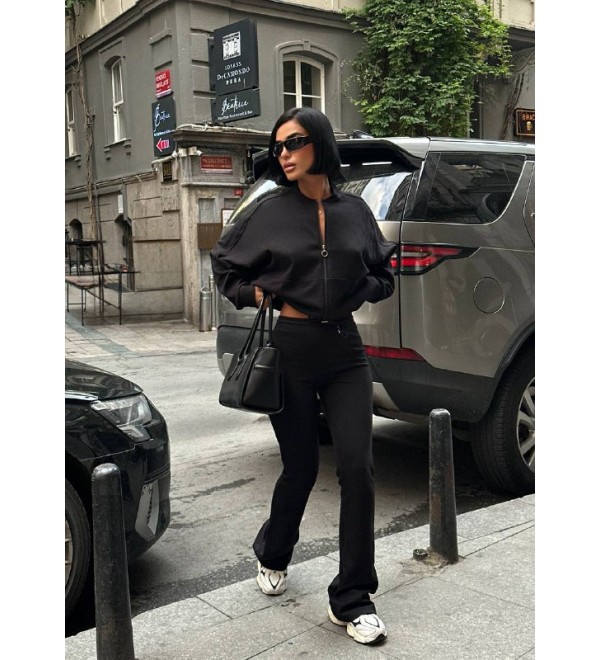 221803 SİYAH EŞOFMAN TAKIM İNTERLOK KUMAŞ SİYAH