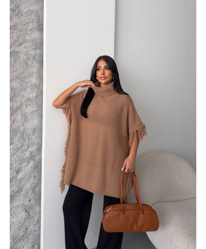 221821 COFFEE PONCHO KNITWEAR