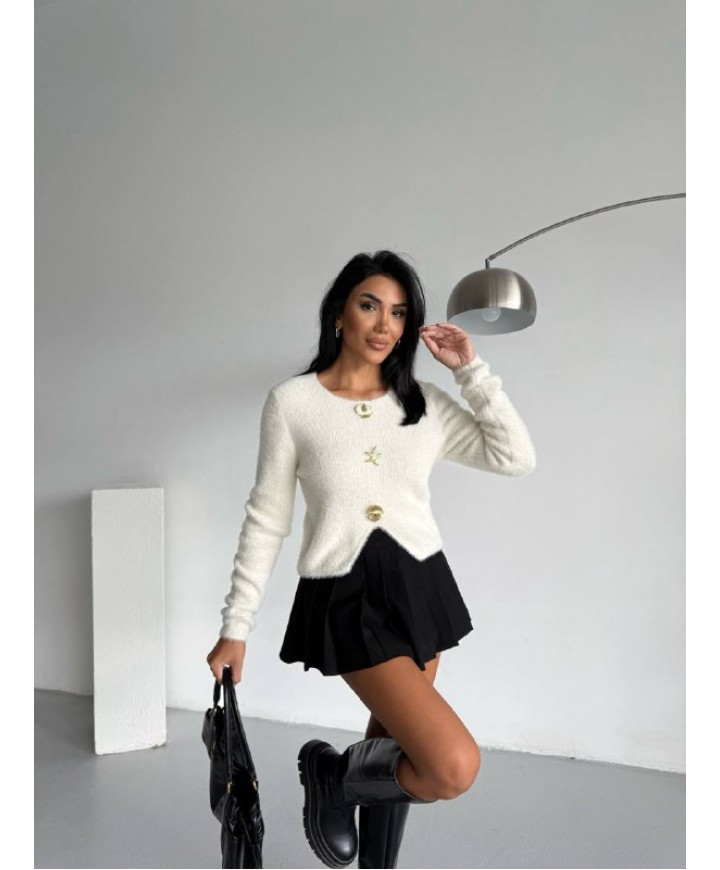 221840 WHITE CARDIGAN KNITWEAR