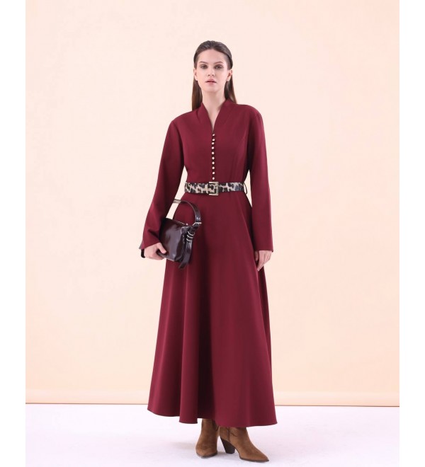 221859 BORDO ELBİSE BORDO