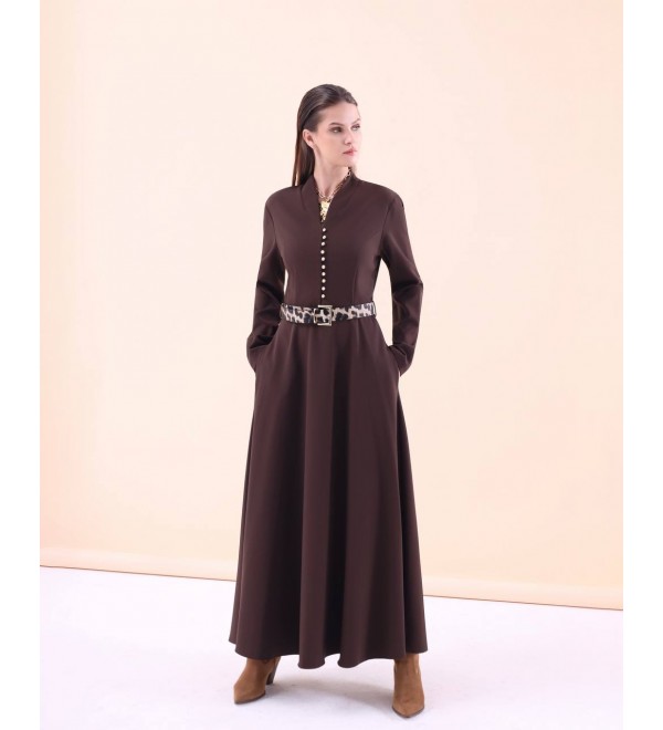 221860 KAHVE ELBİSE KAHVE