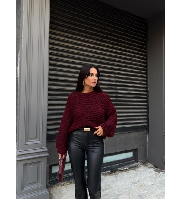 221871 BORDO KAZAK TRİKO BORDO