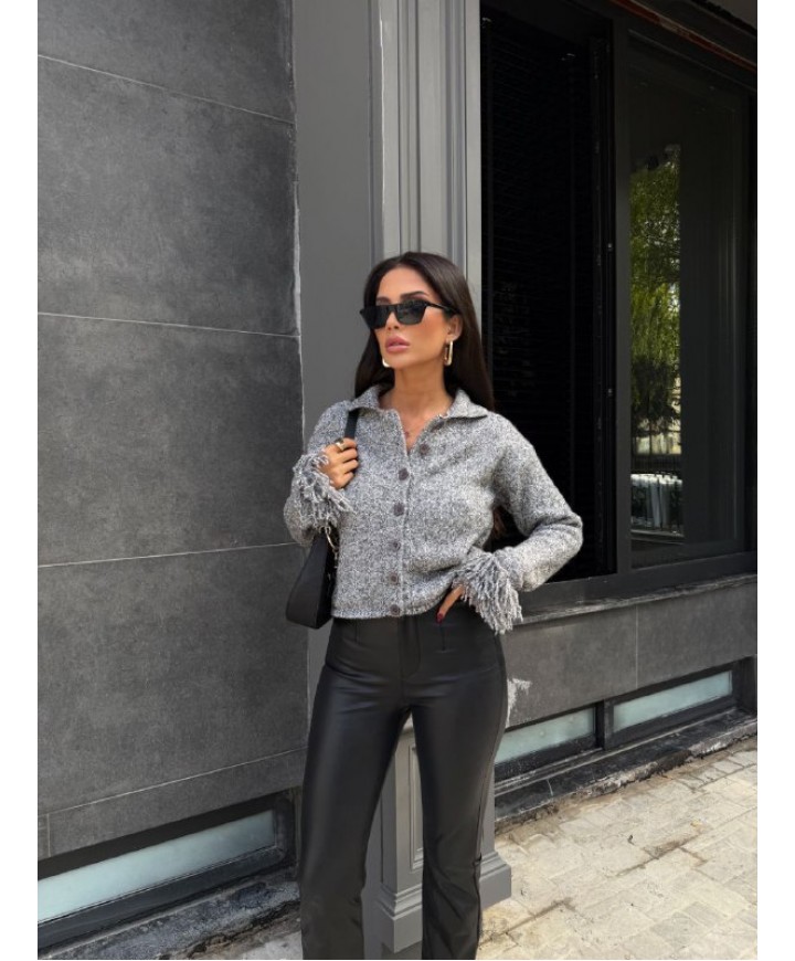 221877 GRİ HIRKA TRİKO