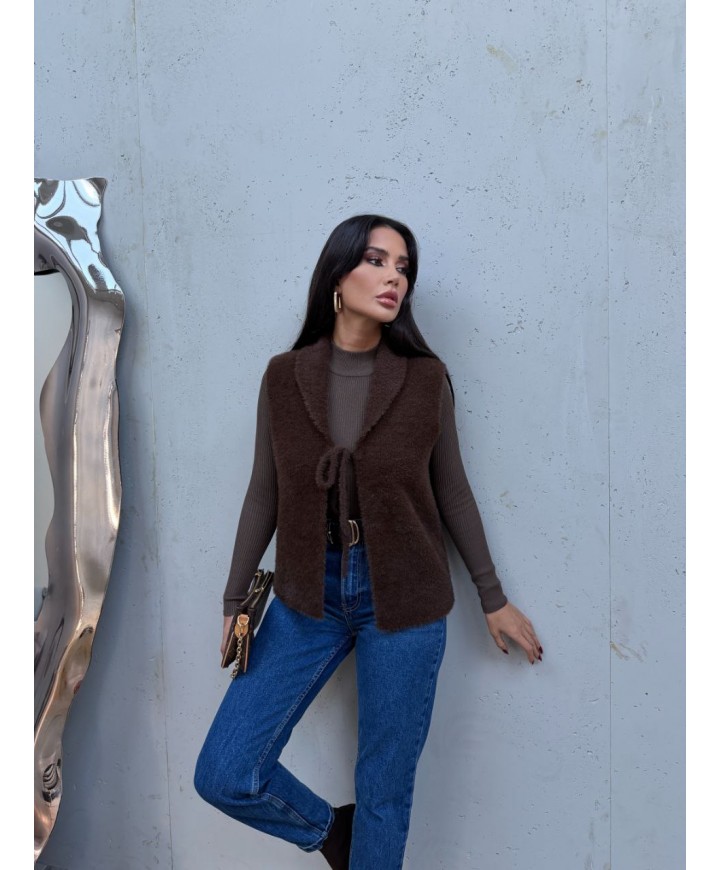 221879 COFFEE WAISTCOAT KNITWEAR