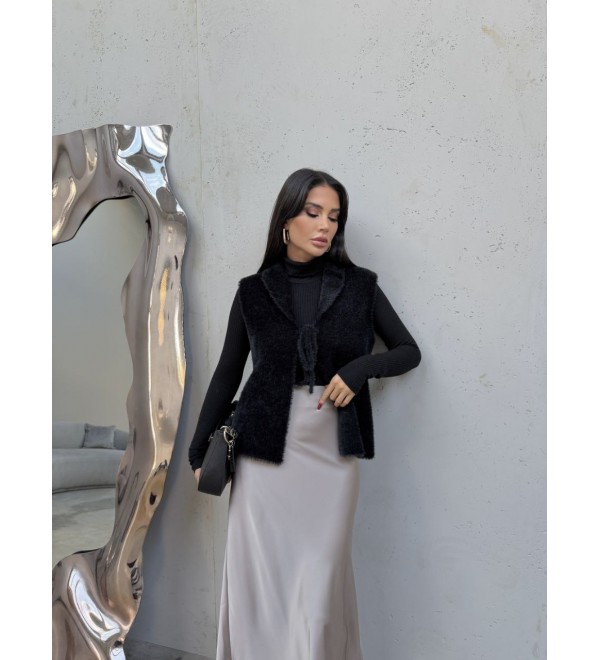 221881 BLACK WAISTCOAT KNITWEAR BLACK