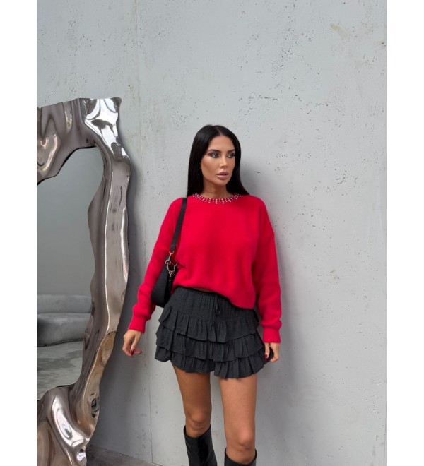 221886 KIRMIZI KAZAK TRİKO KIRMIZI