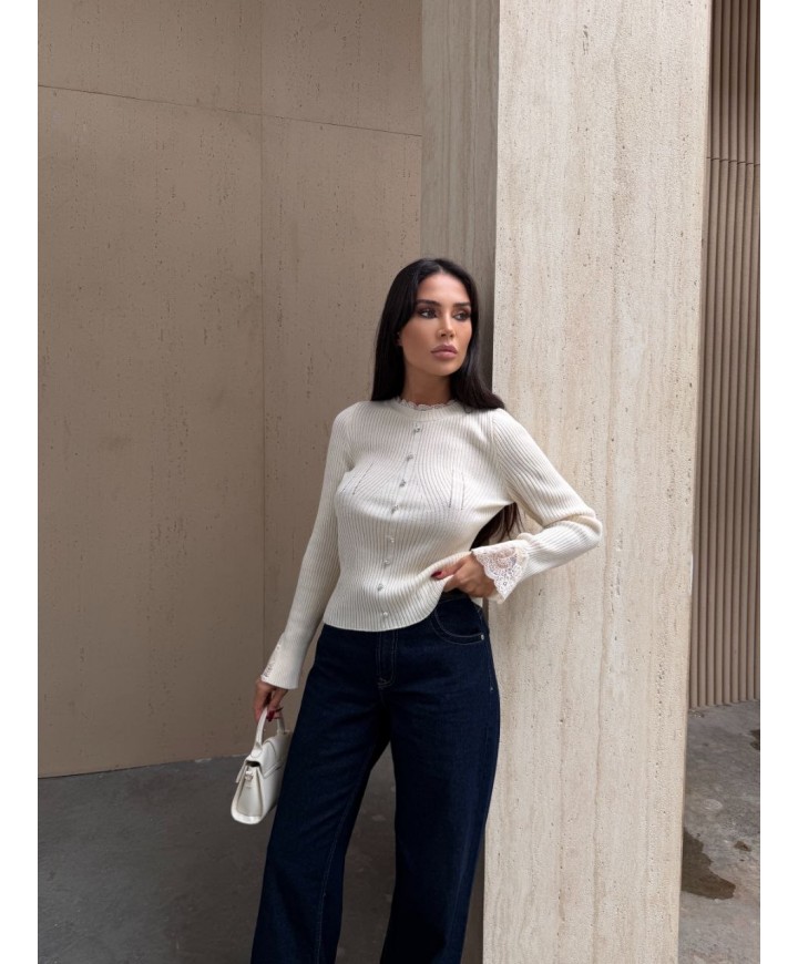 221889 WHITE CARDIGAN KNITWEAR