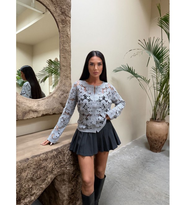 221890 GRAY CARDIGAN KNITWEAR GRAY