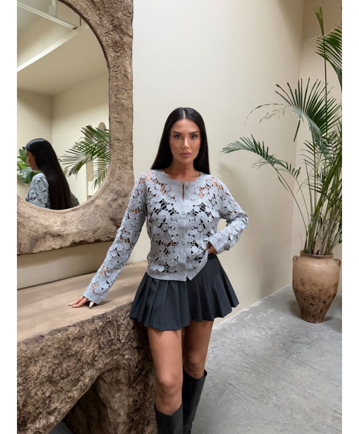 221890 GRAY CARDIGAN KNITWEAR