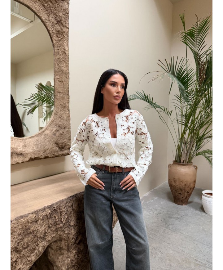 221891 WHITE CARDIGAN KNITWEAR