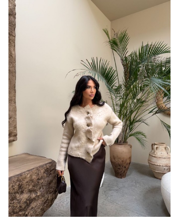 221901 CREAM CARDIGAN KNITWEAR