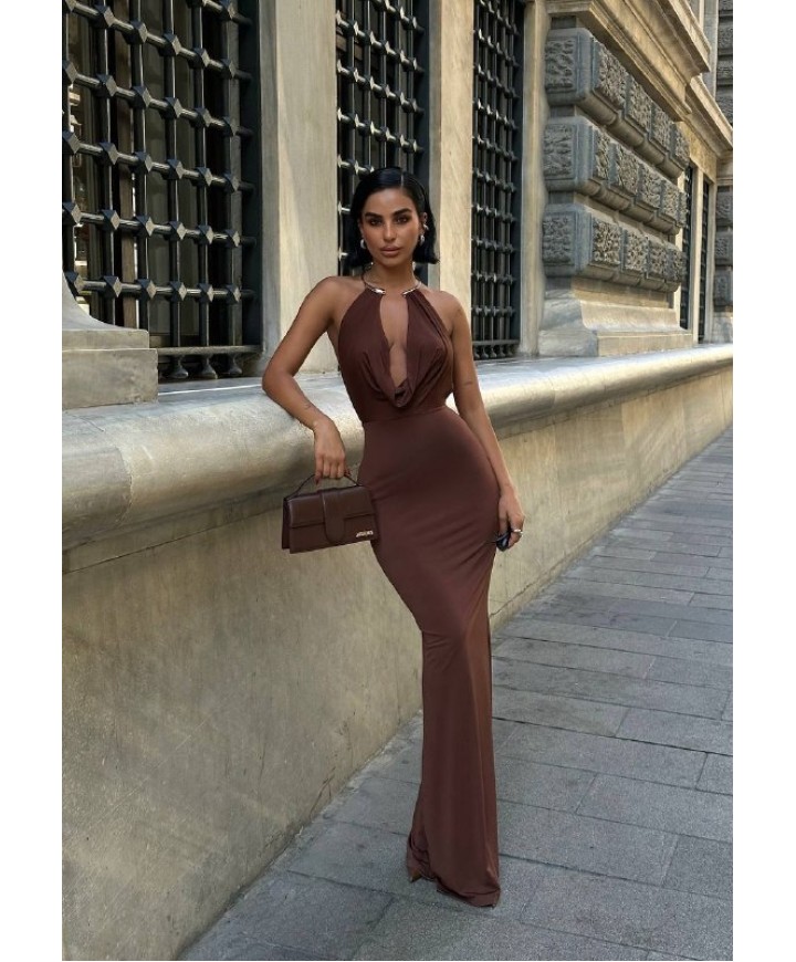 221977 COFFEE DRESS Lycra