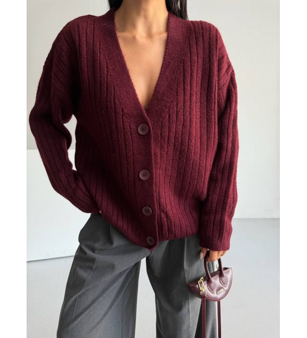 221988 Burgundy CARDIGAN KNITWEAR Burgundy