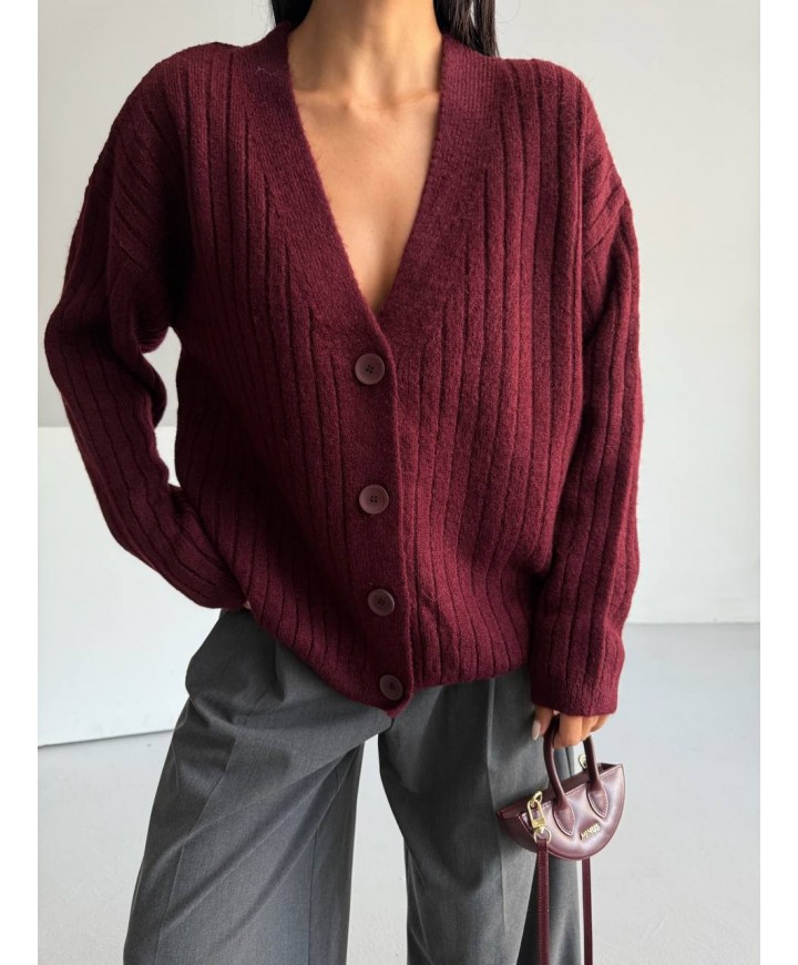 221988 Burgundy CARDIGAN KNITWEAR