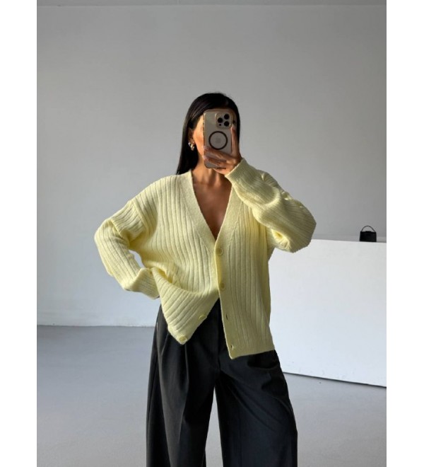 221989 YELLOW CARDIGAN KNITWEAR YELLOW