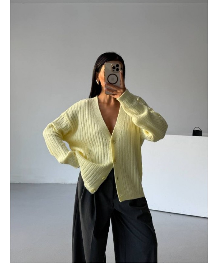 221989 YELLOW CARDIGAN KNITWEAR