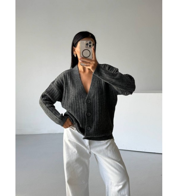 221991 GRAY CARDIGAN KNITWEAR GRAY