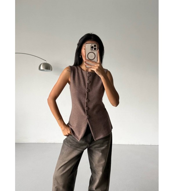 221998 COFFEE CARDIGAN KNITWEAR COFFEE