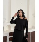 229594 SİYAH ELBİSE MODAL KUMAŞ SİYAH