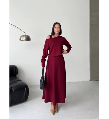  BORDO ELBİSE MODAL ...