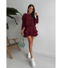 232628 BORDO ELBİSE DANTEL KUMAŞ BORDO